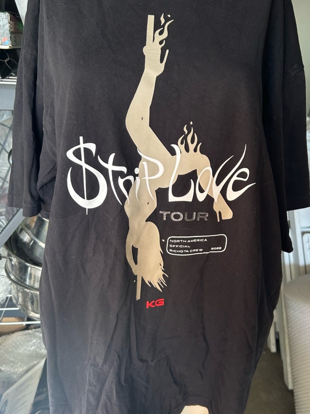 Karol G strip love tour shirt crew size large as is condition